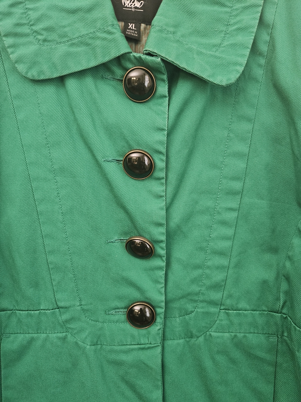 Mossimo Green Women's Button-Front Jacket - Picture 4 of 8